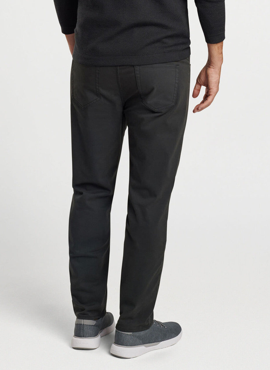 Peter Millar Signature Sateen Five-Pocket Pant: Black