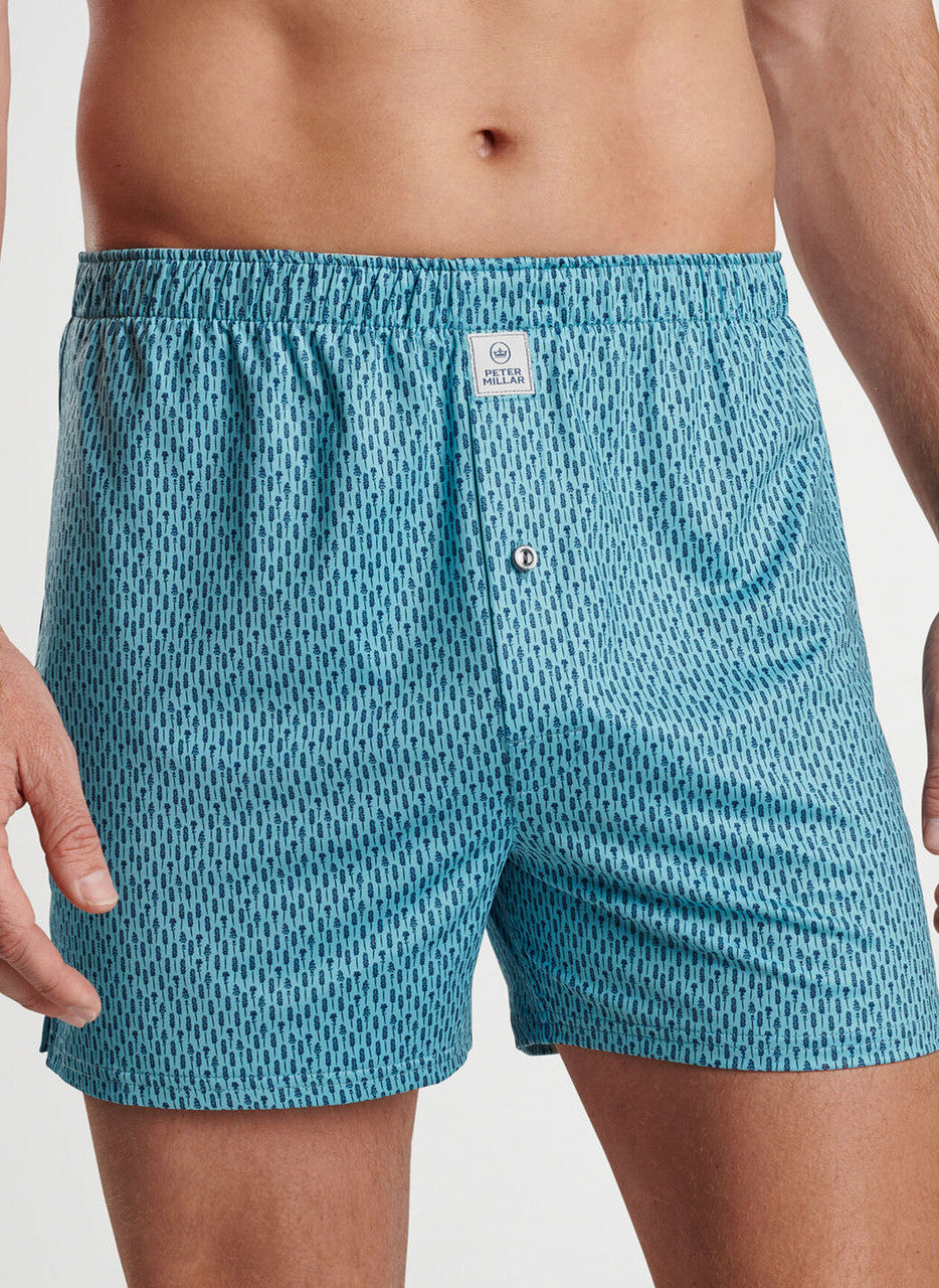 Peter Millar Lavender Fields Performance Boxer Short: Cyan