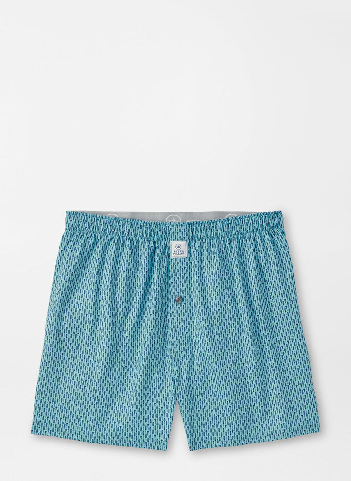 Peter Millar Lavender Fields Performance Boxer Short: Cyan