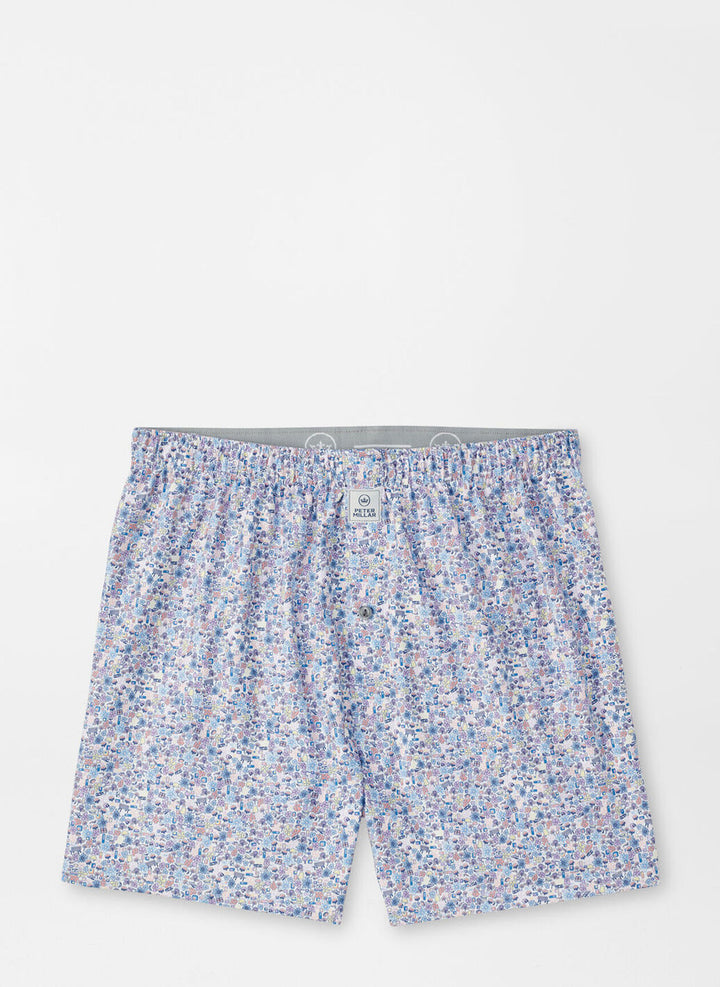 Peter Millar Groovy Performance Boxer Short: White