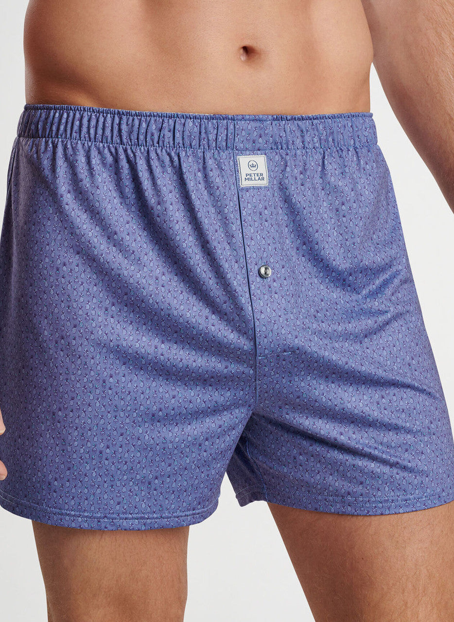 Peter Millar Pina Skullada Performance Boxer Short: Velvet Plum