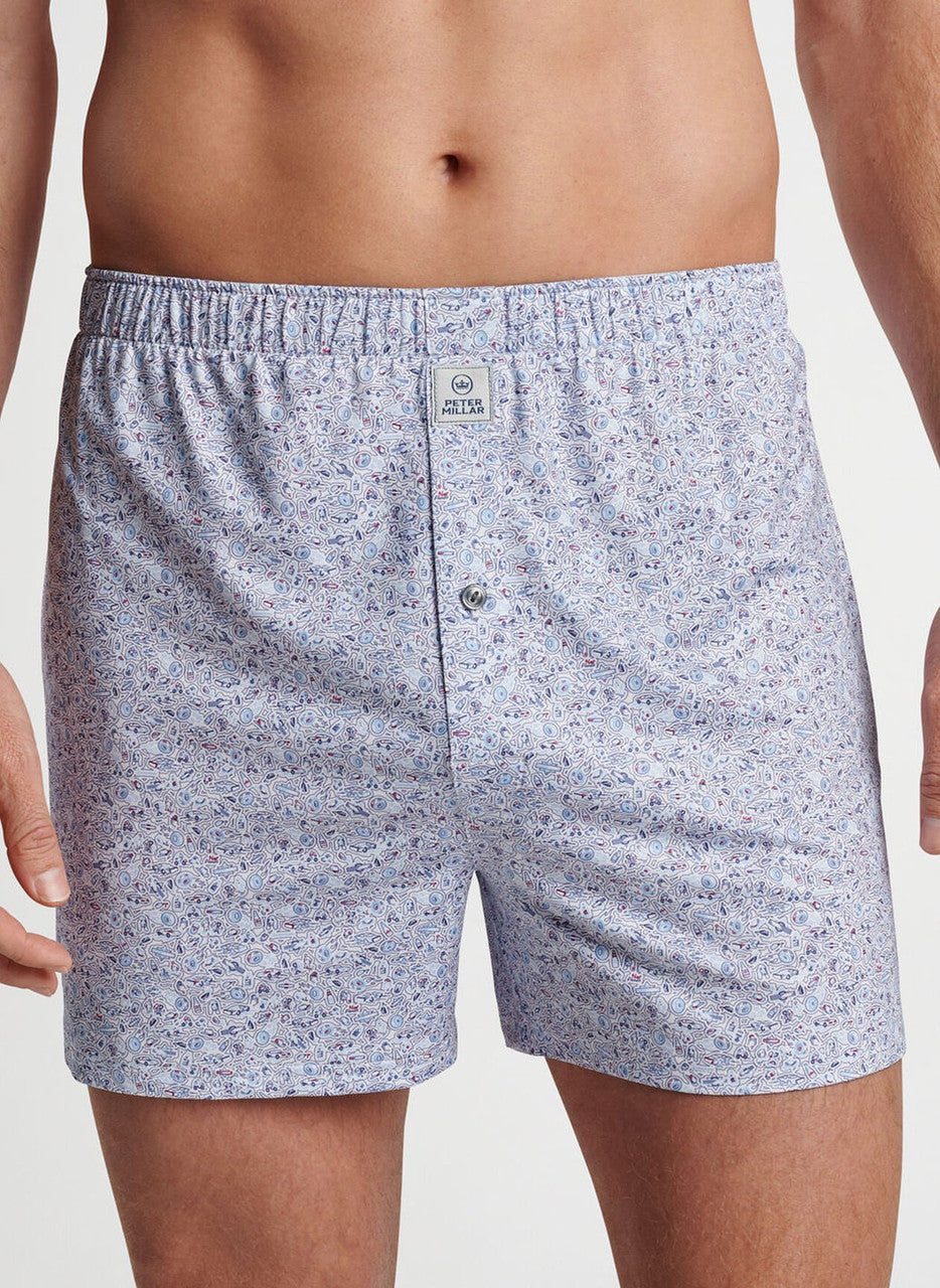 Peter Millar Bootleggers Performance Boxer Short: White