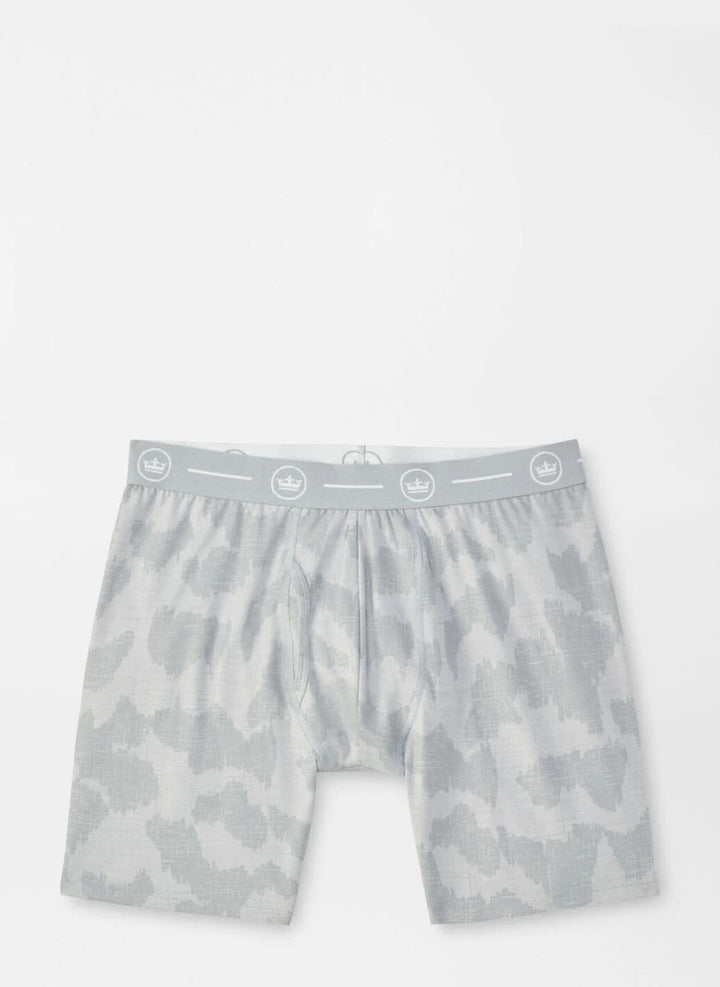 Peter Millar Windowpane Camo Performance Boxer Brief: Gale Grey