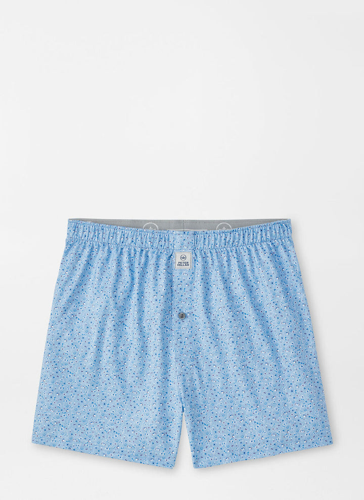 Peter Millar Prost Performance Boxer Short: Cottage Blue