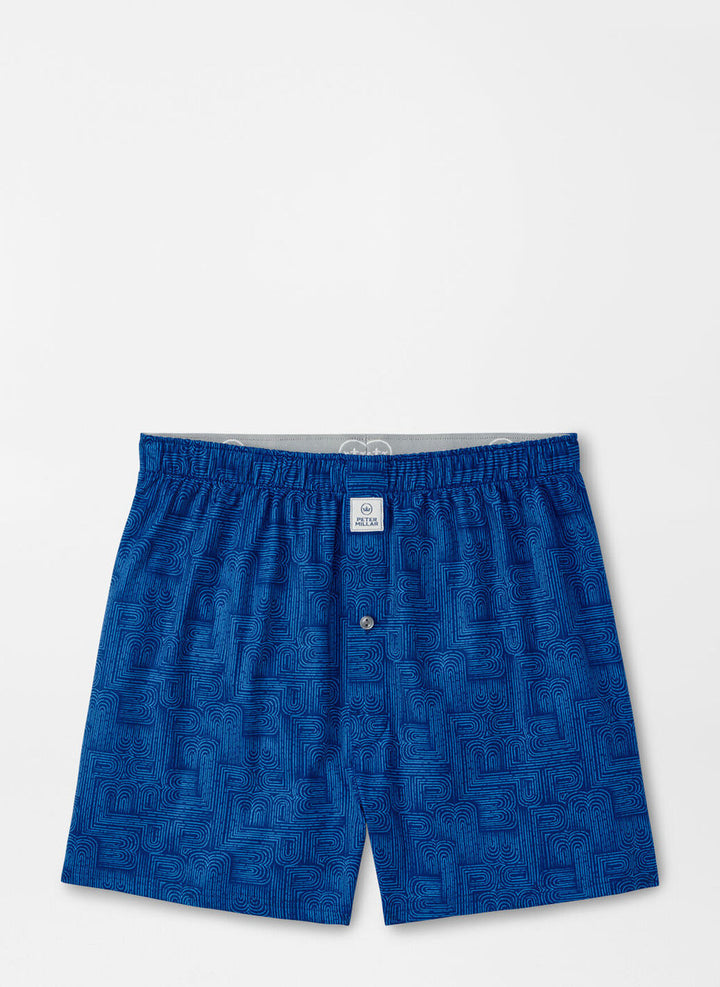 Peter Millar PM Maze Performance Boxer Short: Sport Navy