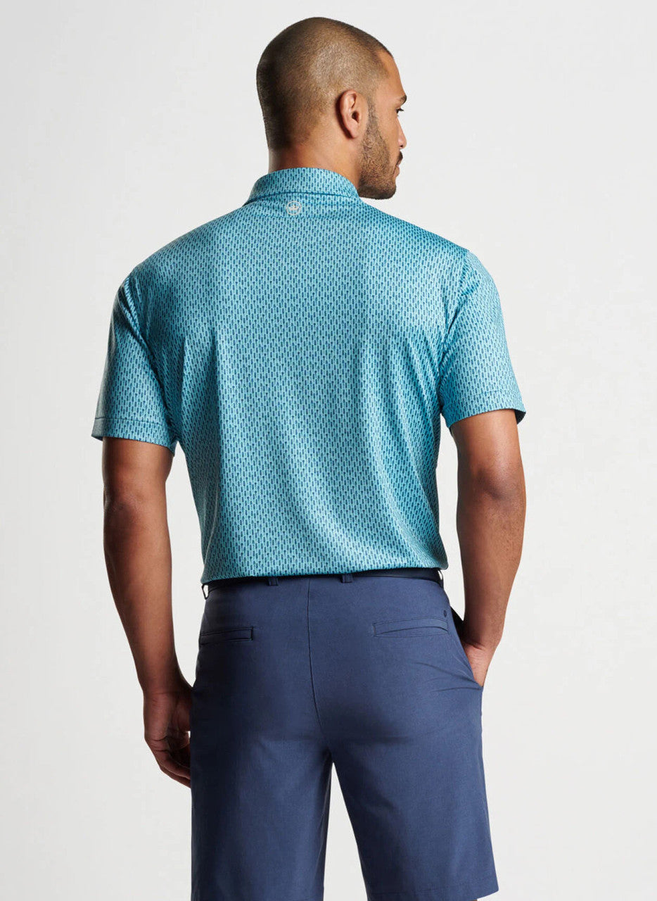 Peter Millar Lavender Fields Performance Jersey Polo: Cyan