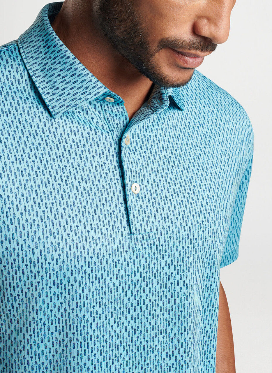 Peter Millar Lavender Fields Performance Jersey Polo: Cyan