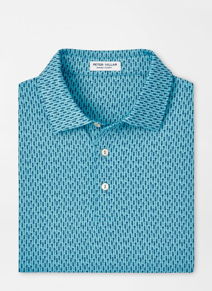 Peter Millar Lavender Fields Performance Jersey Polo: Cyan