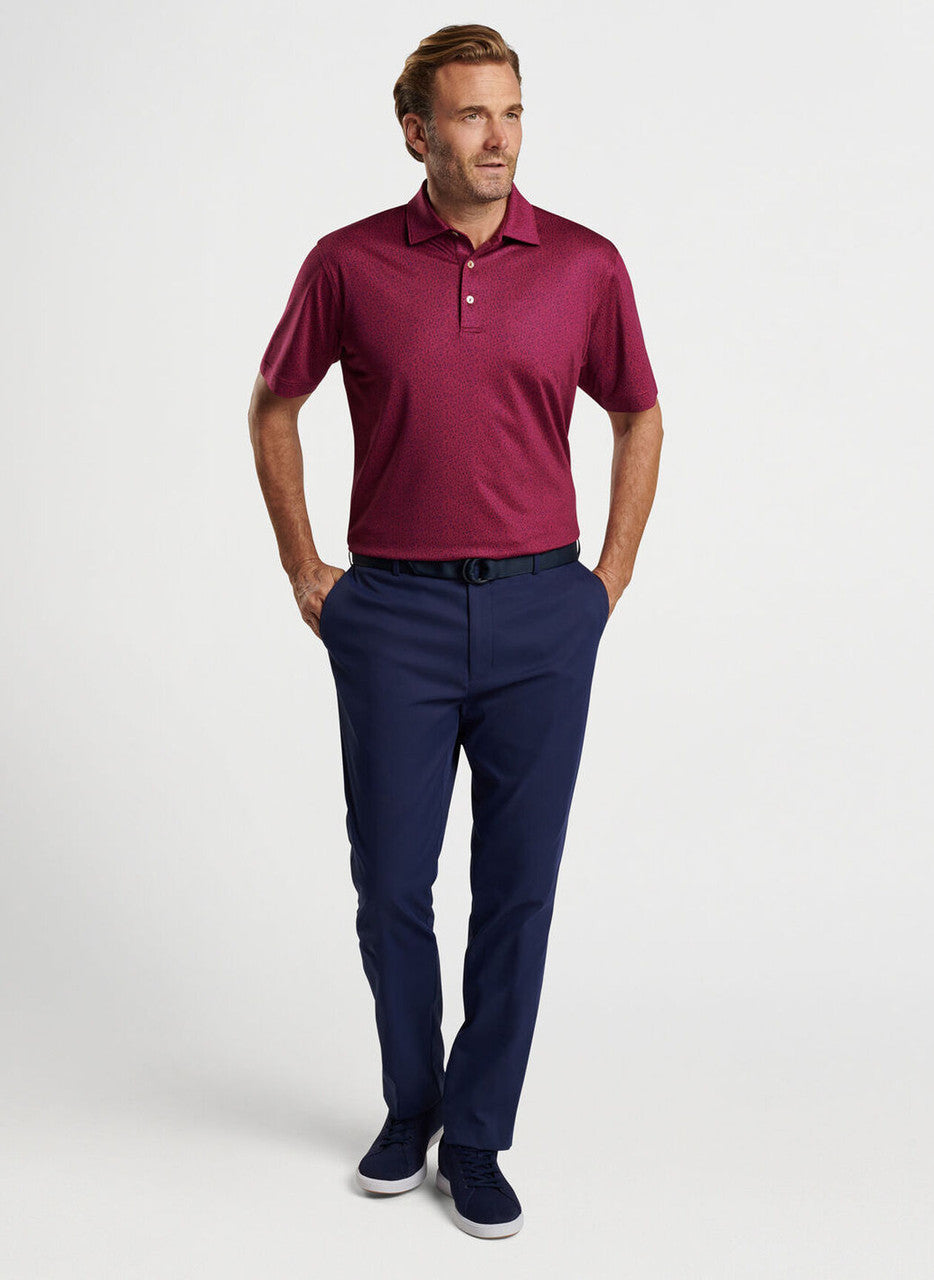 Peter Millar Beer Garden Performance Jersey Polo: Pomegranate