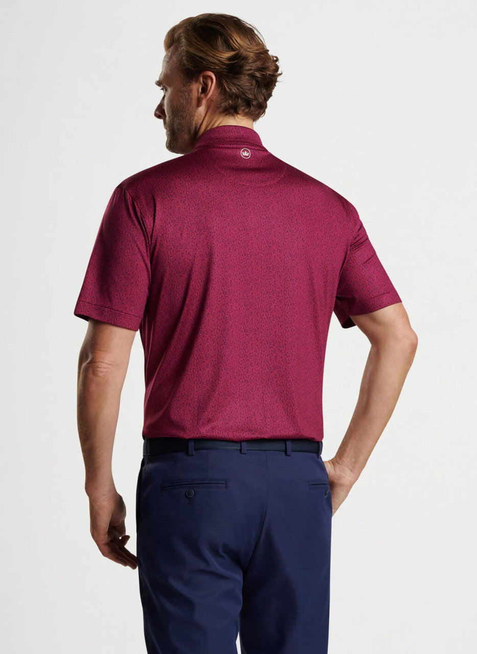 Peter Millar Beer Garden Performance Jersey Polo: Pomegranate