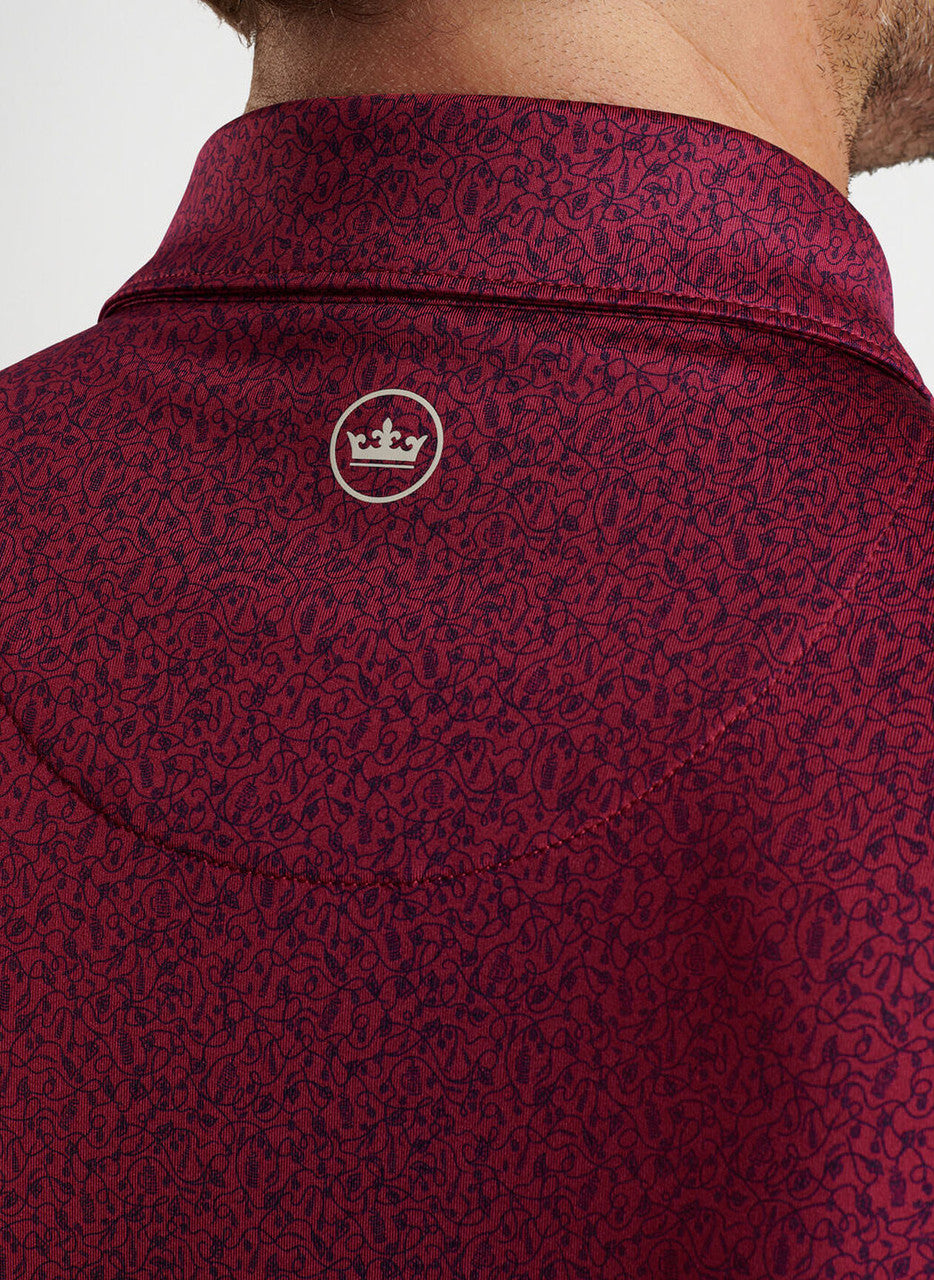 Peter Millar Beer Garden Performance Jersey Polo: Pomegranate