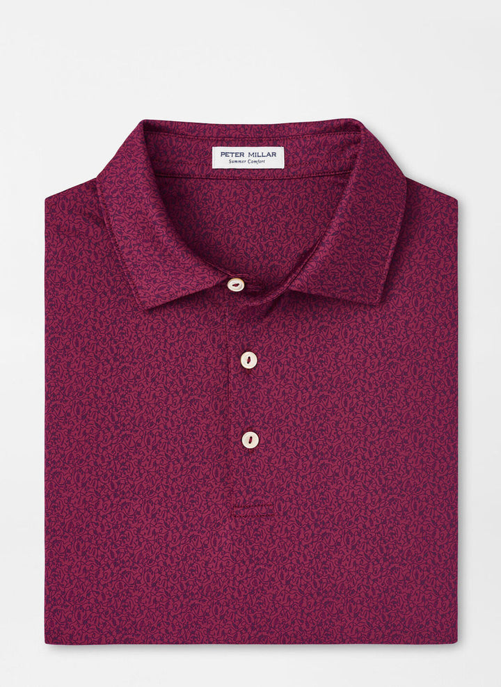 Peter Millar Beer Garden Performance Jersey Polo: Pomegranate