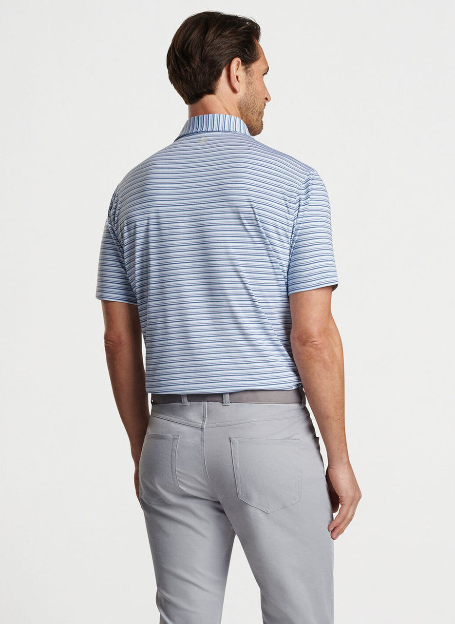 Peter Millar Fairmont Performance Jersey Polo: White/Astral Blue