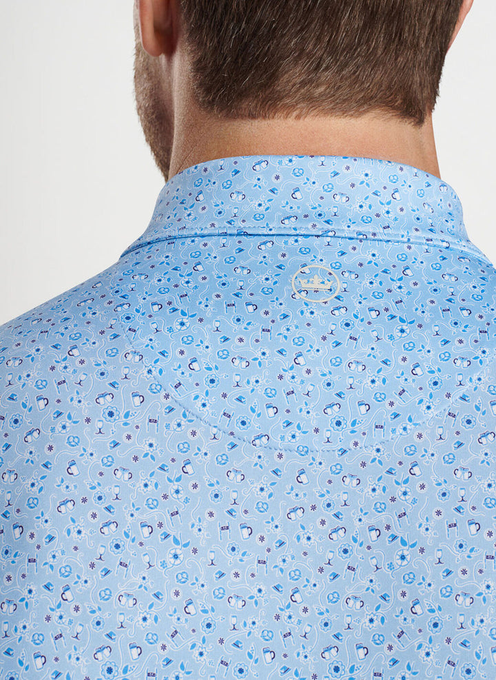 Peter Millar Prost Performance Jersey Polo: Cottage Blue