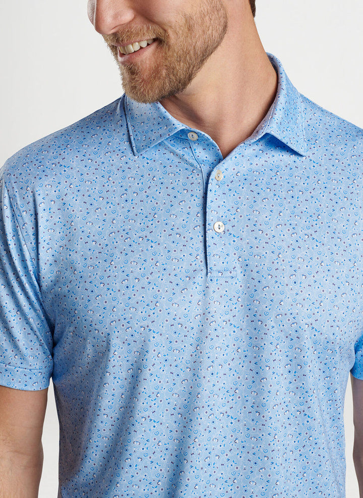 Peter Millar Prost Performance Jersey Polo: Cottage Blue