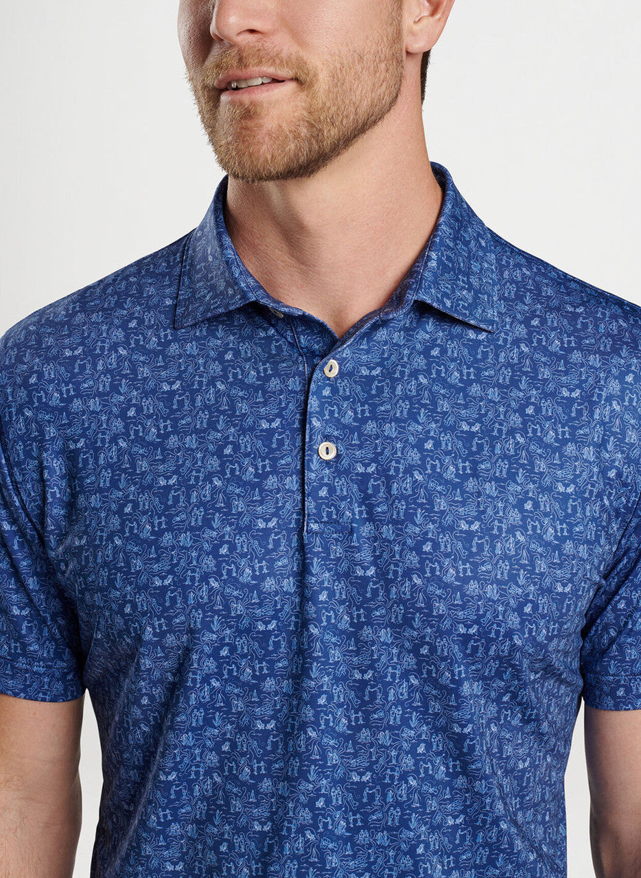 Peter Millar Carolina Shag Performance Jersey Polo: Sport Navy