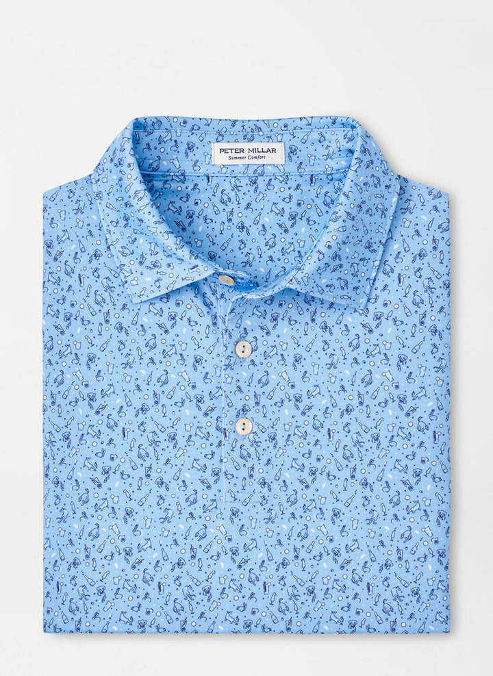 Peter Millar Hair of the Dog Performance Jersey Polo: Cottage Blue