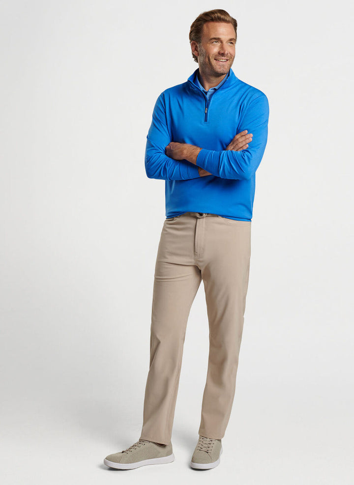 Peter Millar Perth Mélange Performance Quarter-Zip: Mako Blue