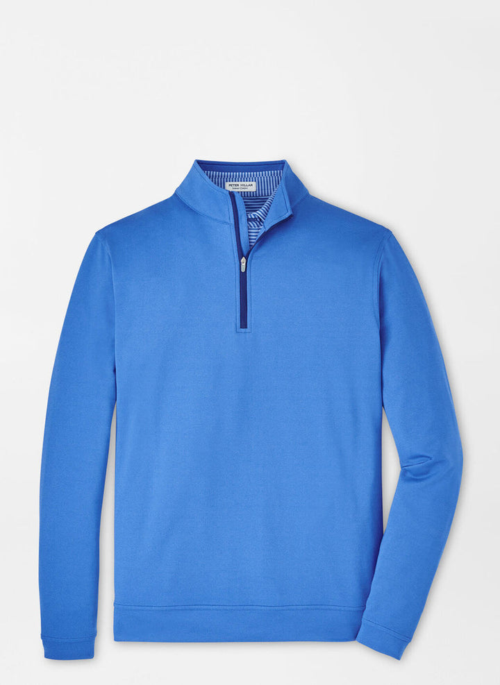 Peter Millar Perth Mélange Performance Quarter-Zip: Mako Blue