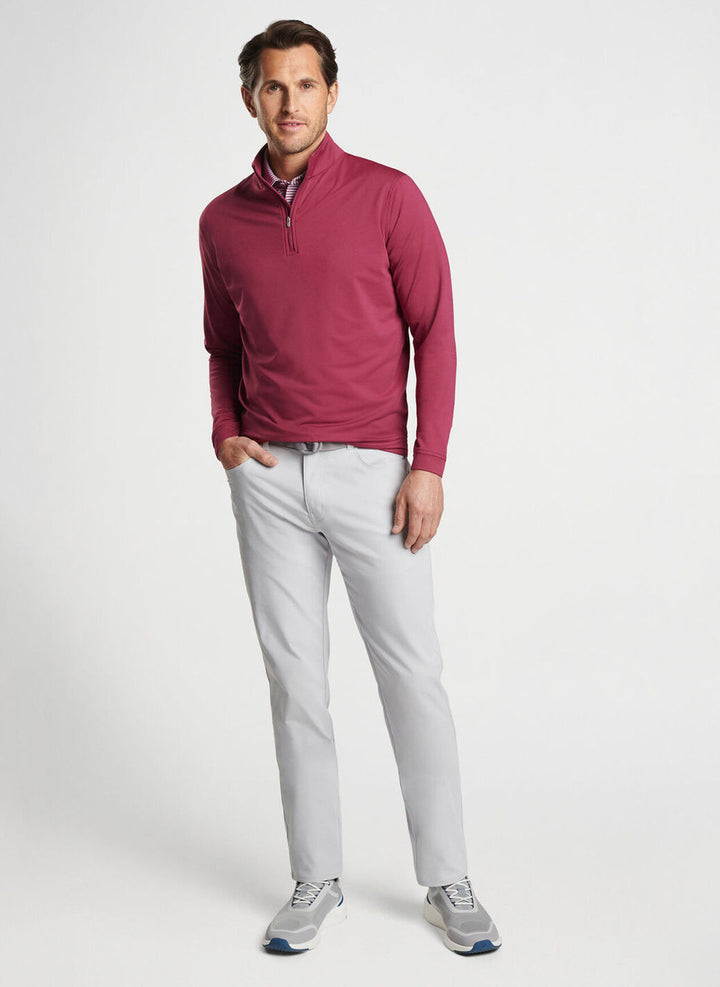 Peter Millar Perth Mélange Performance Quarter-Zip: Pomegranate