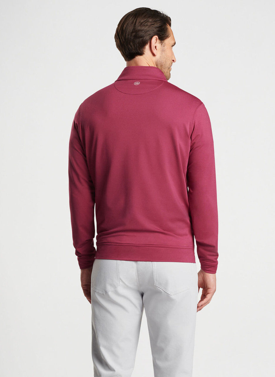 Peter Millar Perth Mélange Performance Quarter-Zip: Pomegranate