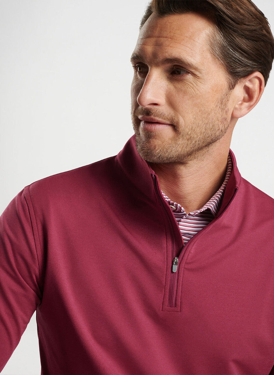 Peter Millar Perth Mélange Performance Quarter-Zip: Pomegranate