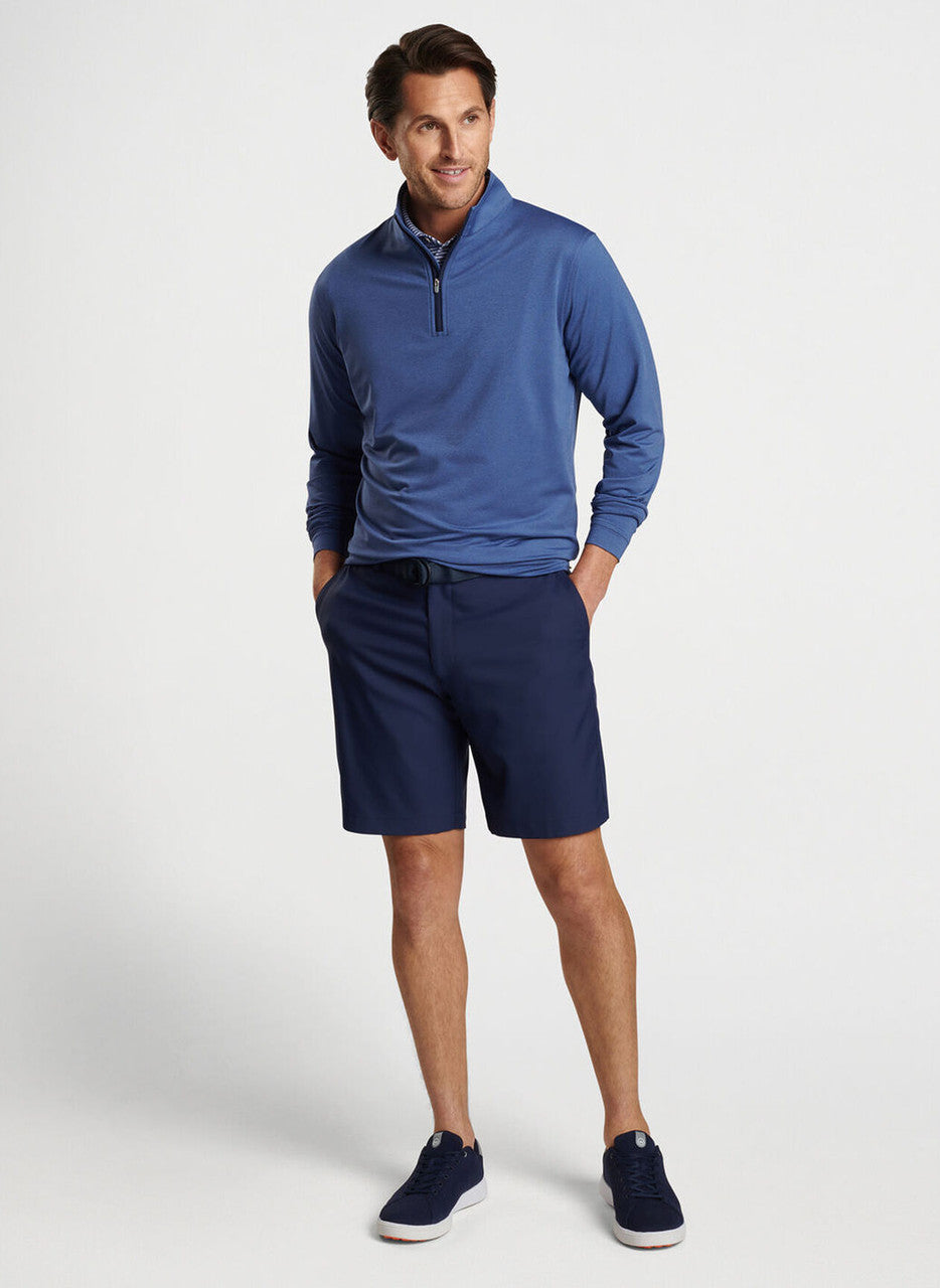 Peter Millar Perth Mélange Performance Quarter-Zip: Sport Navy