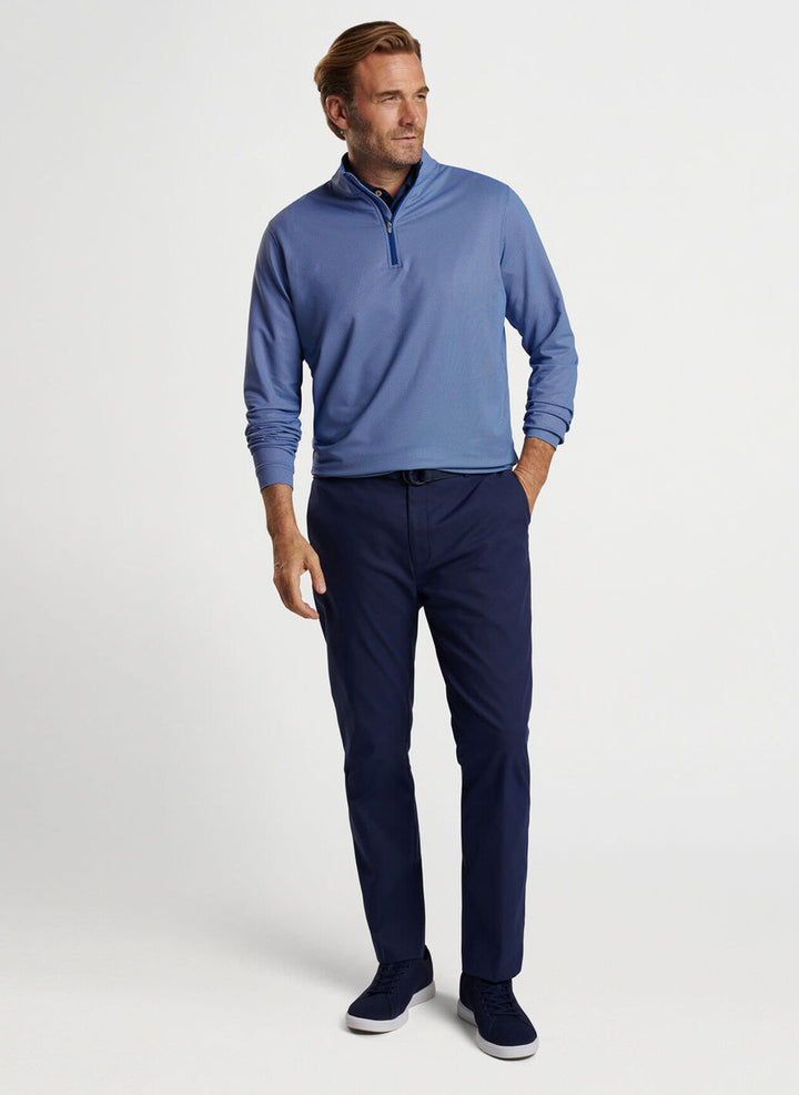 Peter Millar Perth Birdseye Performance Quarter Zip: Sport Navy