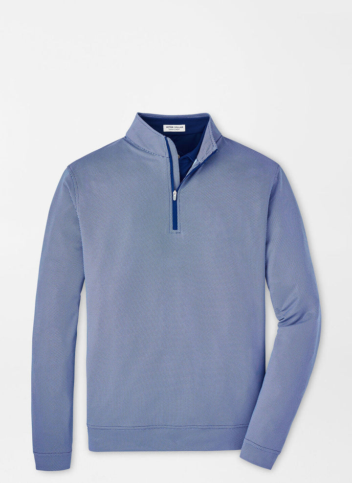 Peter Millar Perth Birdseye Performance Quarter Zip: Sport Navy