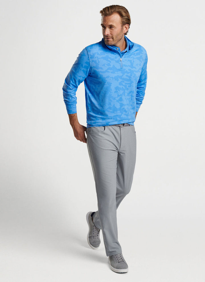 Peter Millar Perth Camo Performance Quarter Zip: Liberty Blue