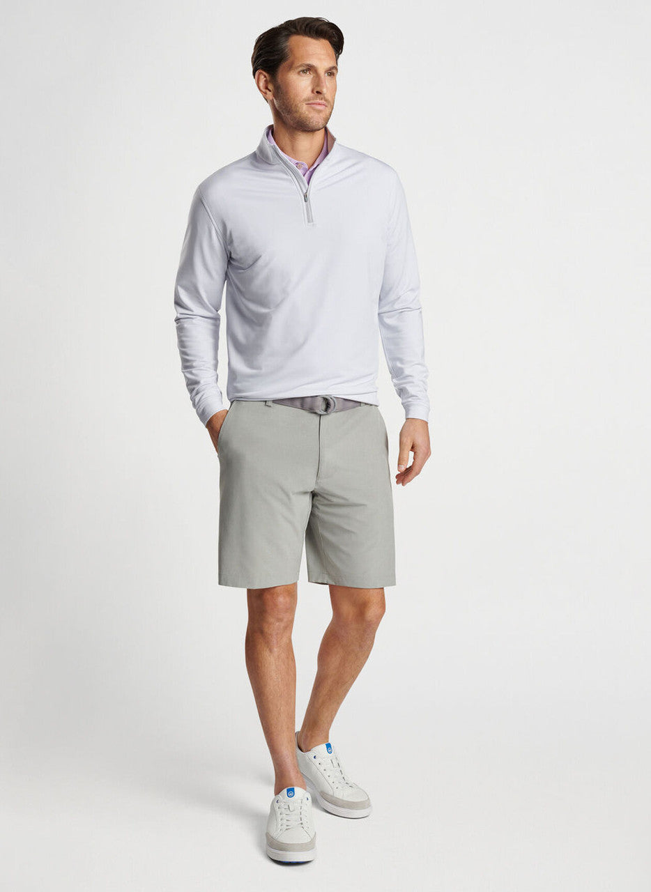 Peter Millar Perth Sugar Stripe Performance Quarter-Zip: British Grey