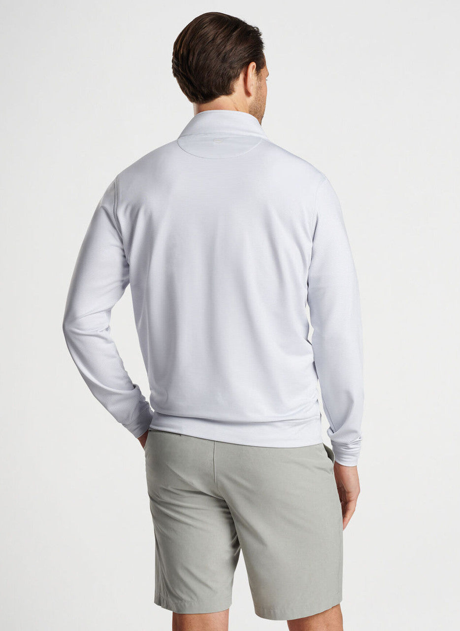 Peter Millar Perth Sugar Stripe Performance Quarter-Zip: British Grey
