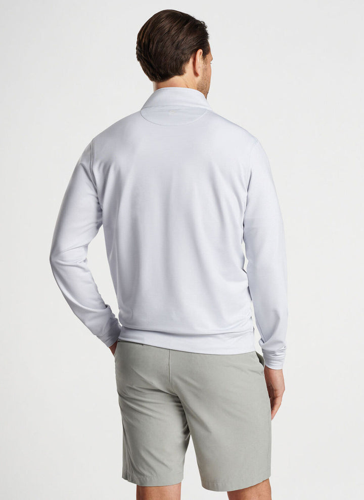 Peter Millar Perth Sugar Stripe Performance Quarter-Zip: British Grey