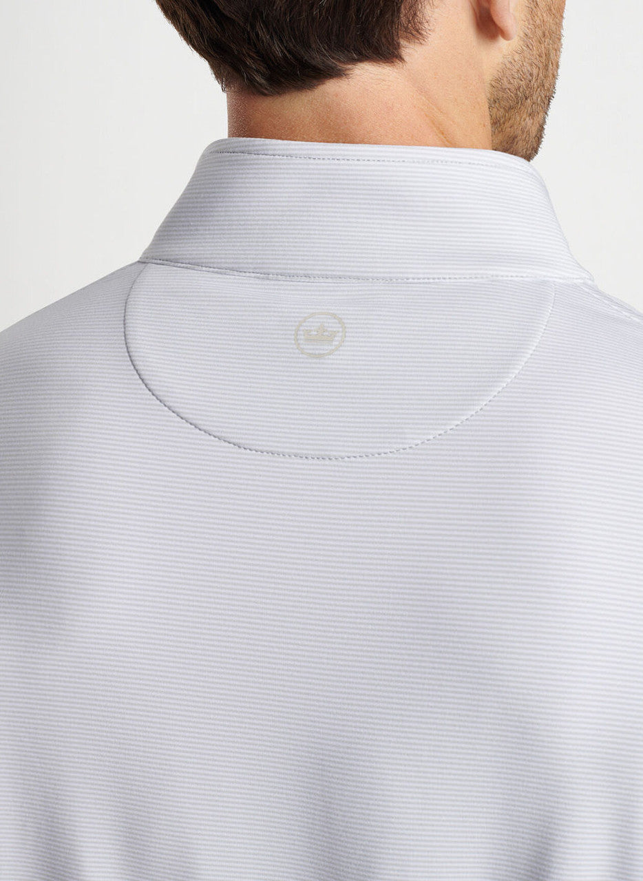 Peter Millar Perth Sugar Stripe Performance Quarter-Zip: British Grey