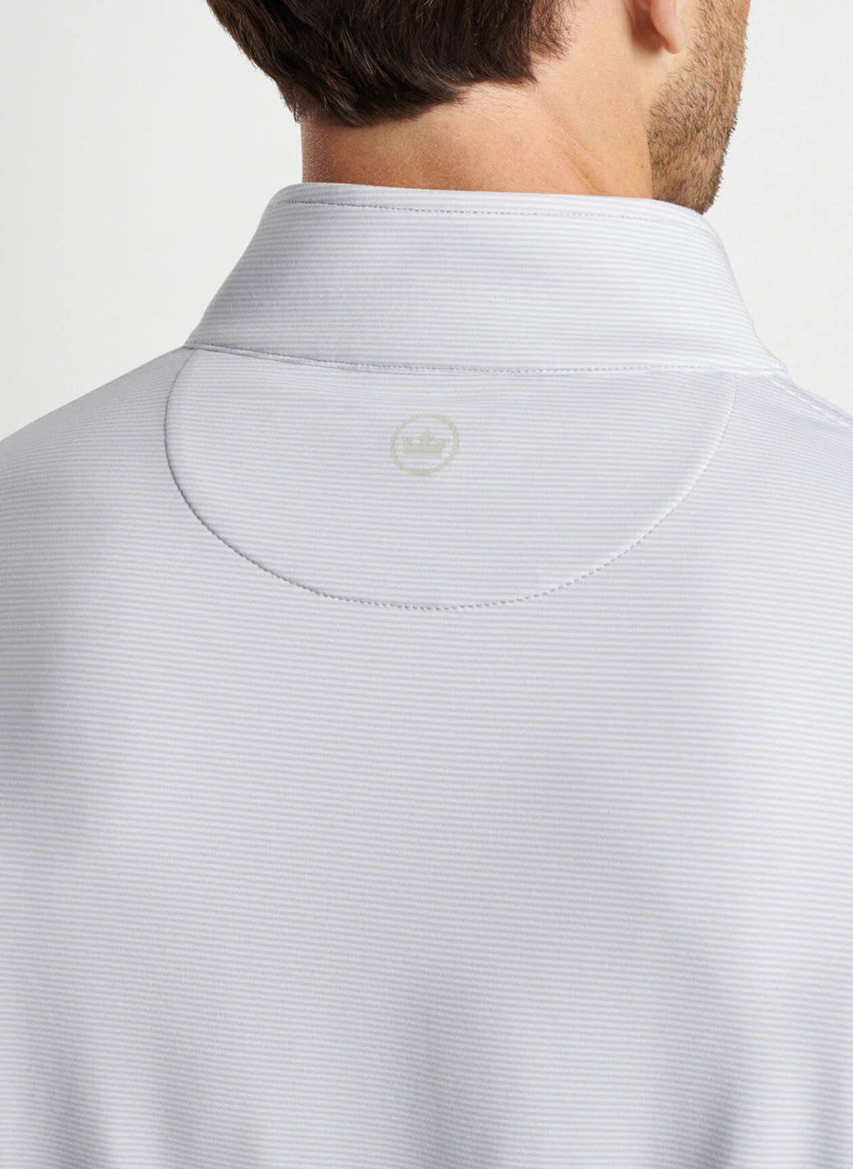 Peter Millar Perth Sugar Stripe Performance Quarter-Zip: British Grey