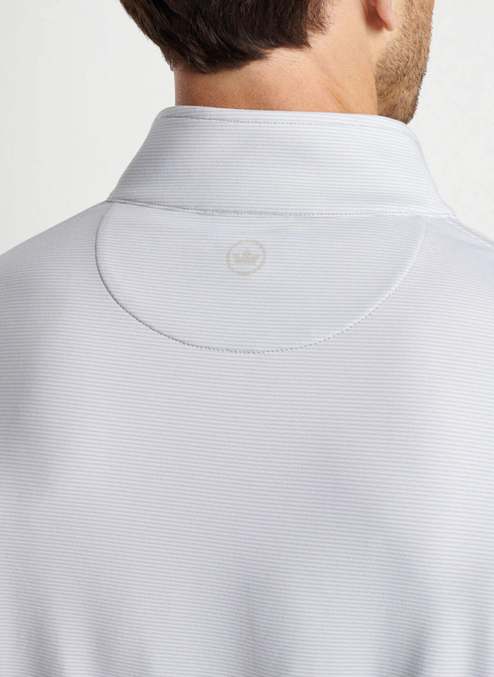 Peter Millar Perth Sugar Stripe Performance Quarter-Zip: British Grey