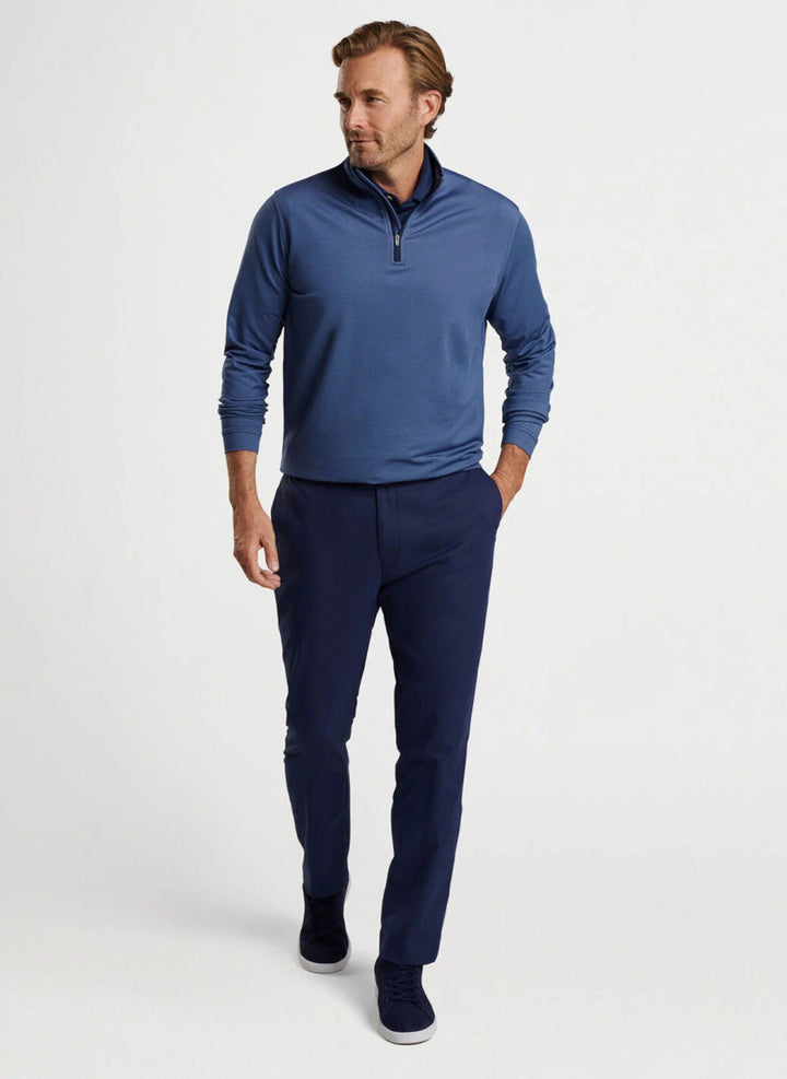 Peter Millar Perth Sugar Stripe Performance Quarter Zip: Navy