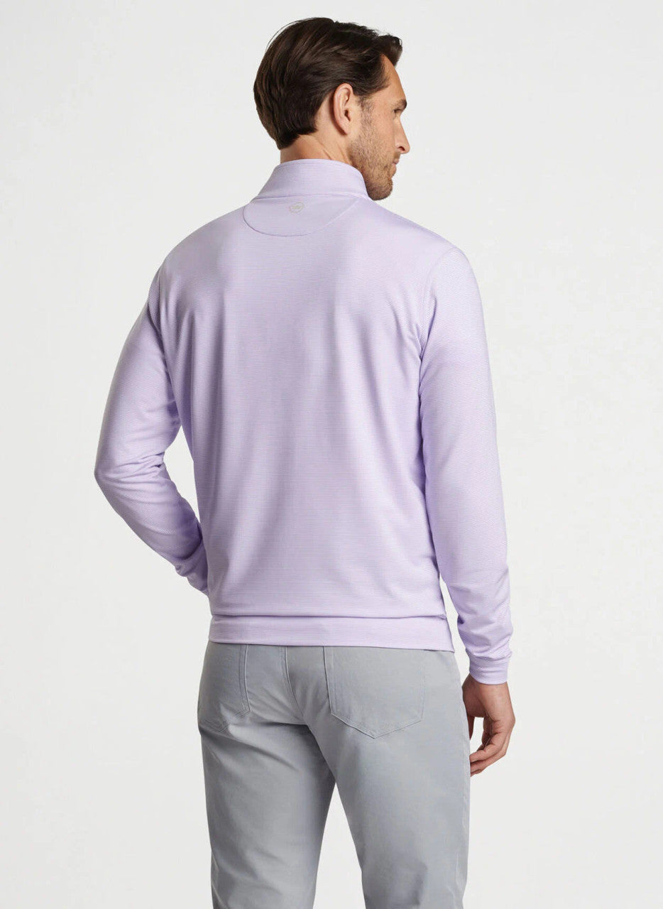 Peter Millar Perth Sugar Stripe Performance Quarter Zip: Petal Purple