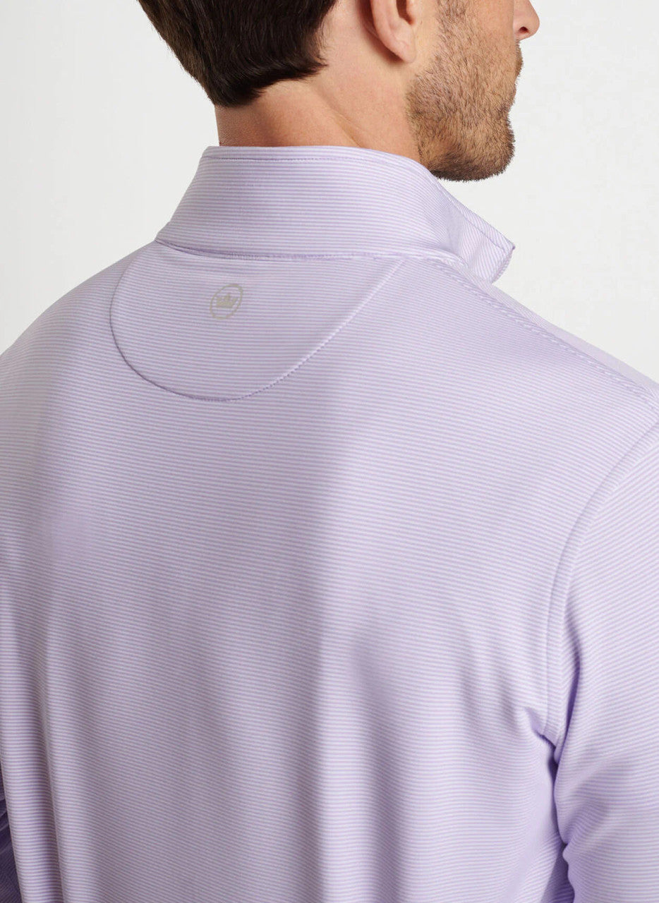 Peter Millar Perth Sugar Stripe Performance Quarter Zip: Petal Purple