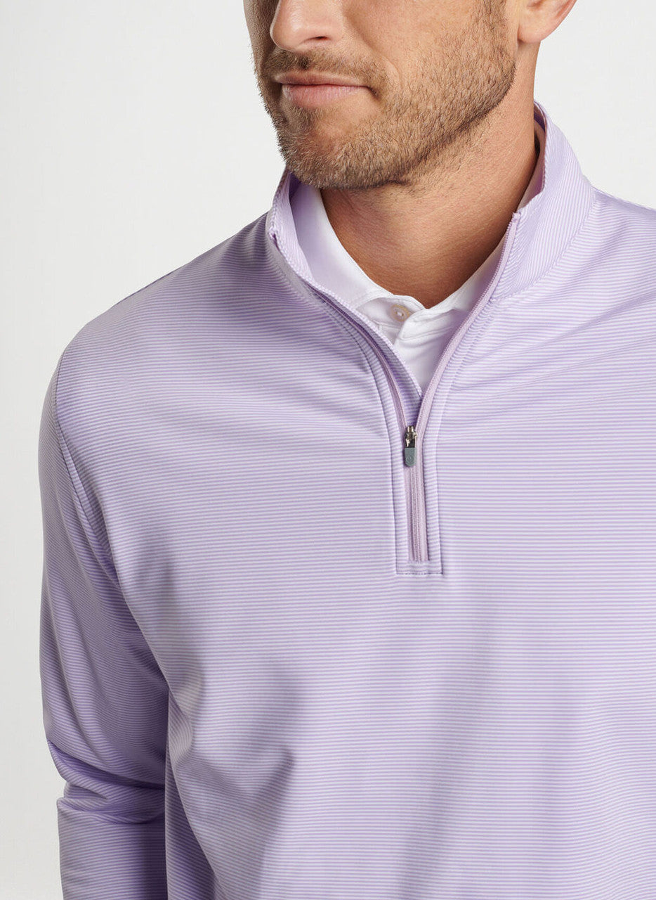 Peter Millar Perth Sugar Stripe Performance Quarter Zip: Petal Purple