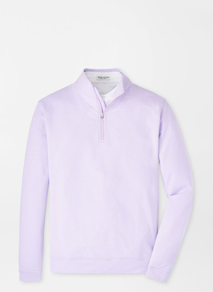 Peter Millar Perth Sugar Stripe Performance Quarter Zip: Petal Purple