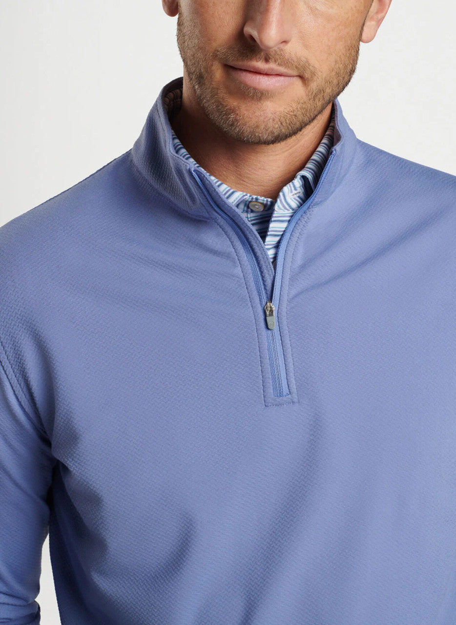 Peter Millar Perth Cross Hatch Performance Quarter Zip: Velvet Plum