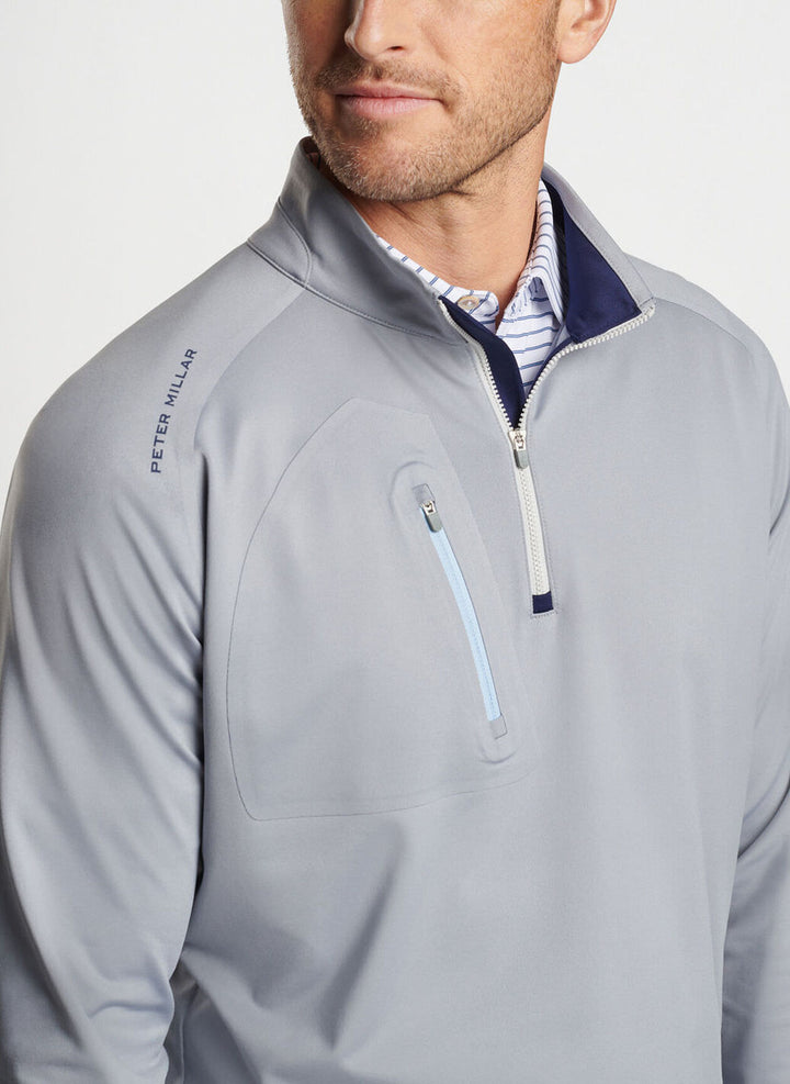 Peter Millar Verge Performance Quarter-Zip: Gale Grey