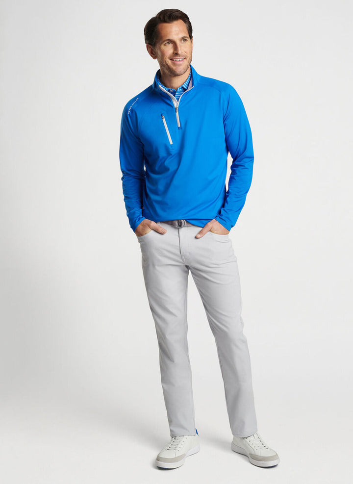 Peter Millar Verge Performance Quarter-Zip: Mako Blue