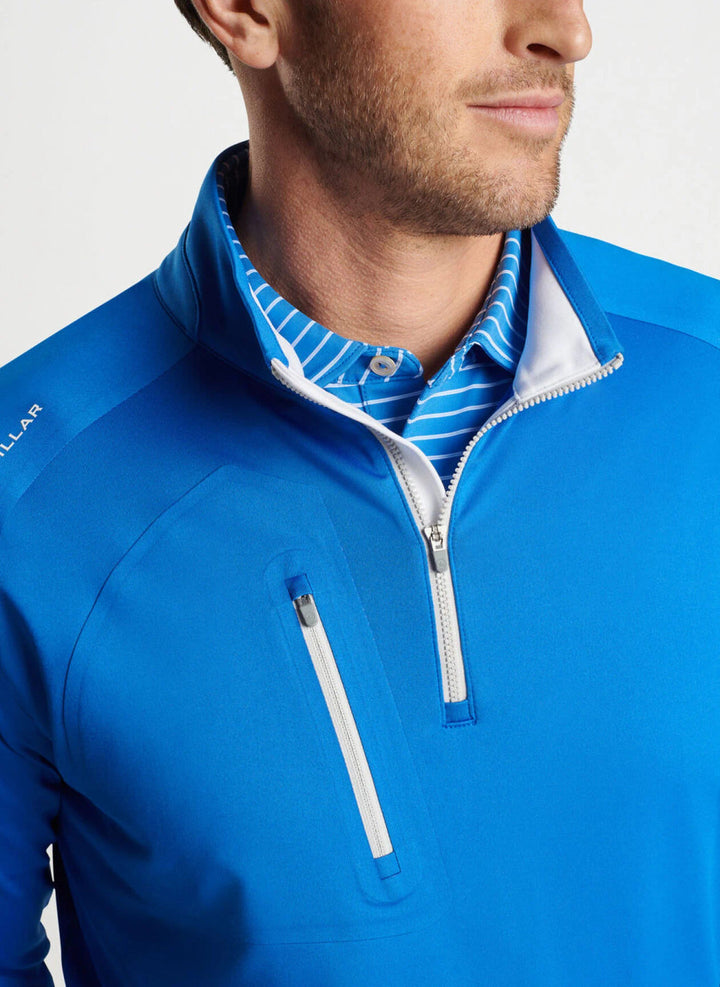 Peter Millar Verge Performance Quarter-Zip: Mako Blue