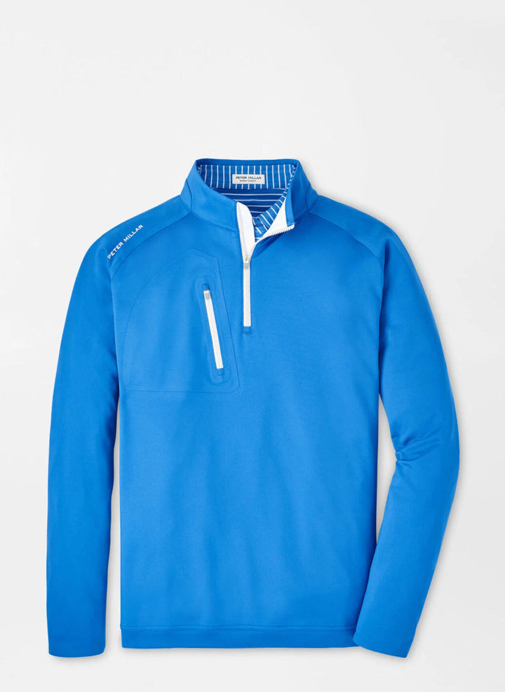 Peter Millar Verge Performance Quarter-Zip: Mako Blue