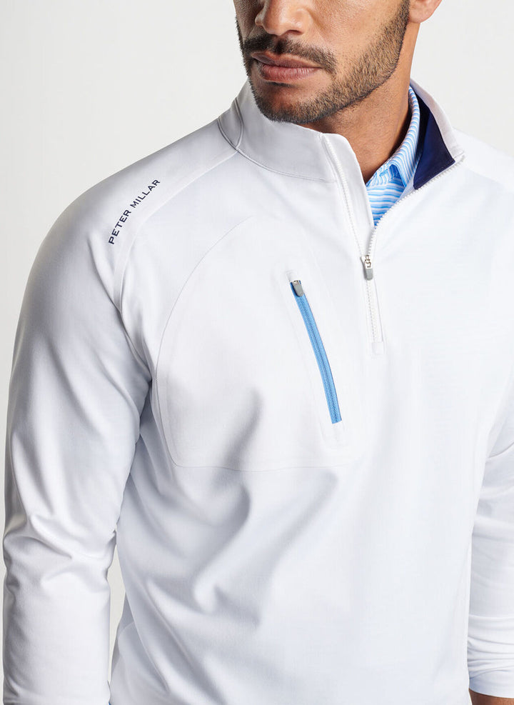 Peter Millar Verge Performance Quarter-Zip: White