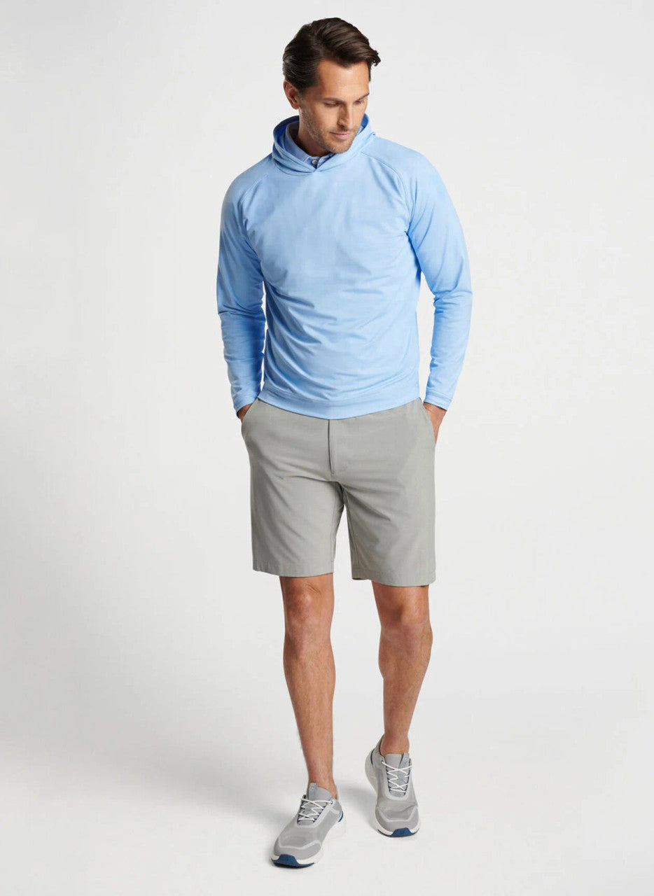 Peter Millar Pine Camo Performance Hoodie: Cottage Blue