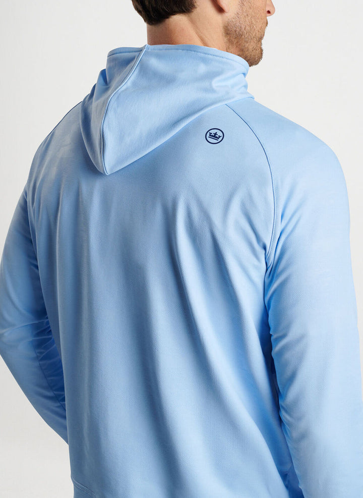 Peter Millar Pine Camo Performance Hoodie: Cottage Blue