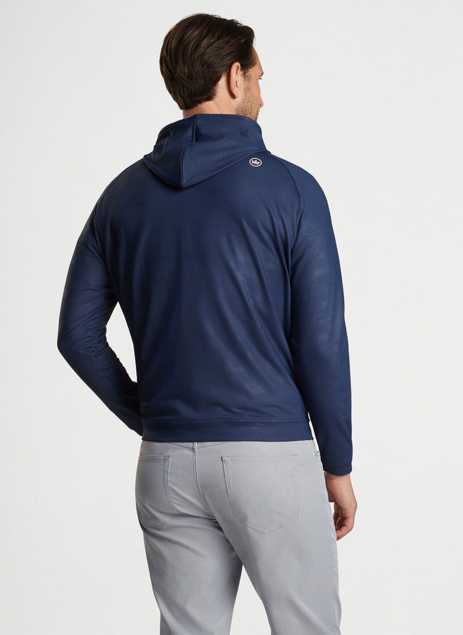 Peter Millar Pine Camo Performance Hoodie: Navy